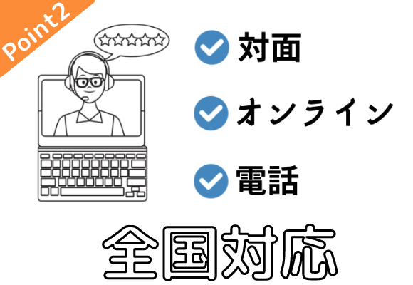 L.A.P.中小企業顧問弁護士の会のご紹介する弁護士との初回面談は、対面・オンライン・電話に対応しております。全国のお客様にご利用いただいております。